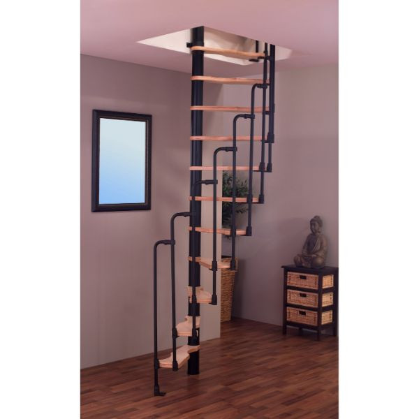 Escalier Colimaçon Gain de Place Bois et Métal Fritz Suono 120 x 65 cm