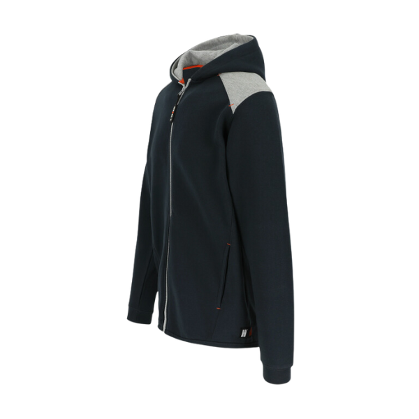 Sweatshirt Zippé Bleu Marine à Capuche En Molleton 03N3 - Boutique Loden