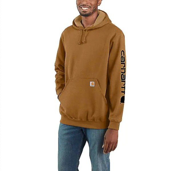 Sweat Capuche Carhartt Midw. Sleevelogo Brown materiauxnet