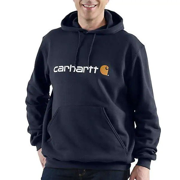 Sweat Capuche Carhartt Signature Logo New Navy materiauxnet