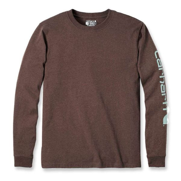 T-Shirt Carhartt Sleeve Logo L/S EK231 Mocha Heather