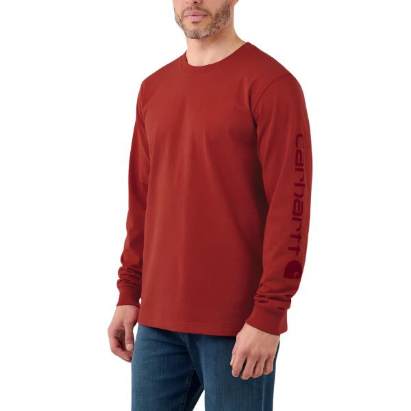T-Shirt Carhartt Sleeve Logo L/S EK231 Chili Pepper Heather