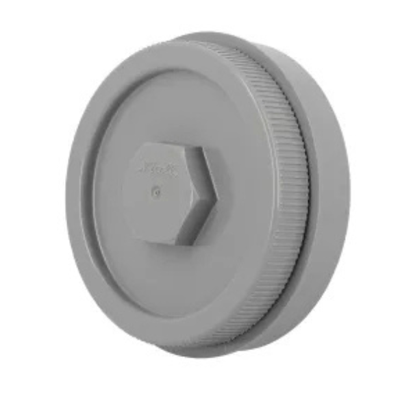Tampon de Visite à Coller PVC M-F Nicoll FZ avec Bouchon Gris ⌀160mm