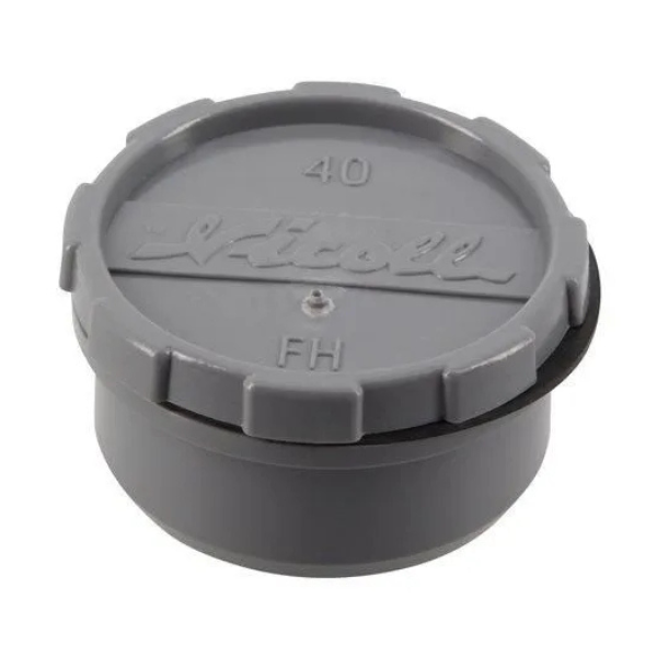 Tampon de Visite à Coller/Visser PVC NF Nicoll FH Anthracite, ⌀40mm