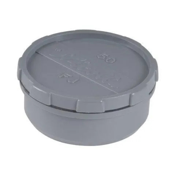 Tampon de Visite à Coller/Visser PVC NF Nicoll FJ Anthracite, ⌀50mm