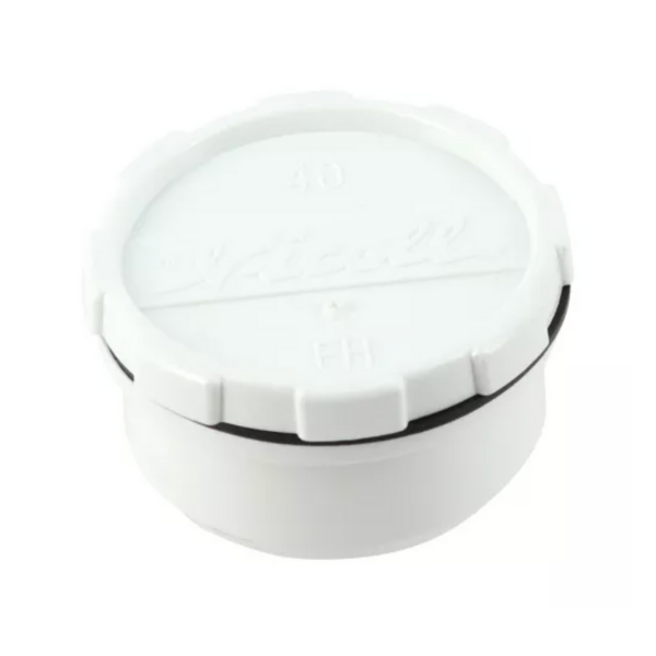 Tampon de Visite à Coller/Visser PVC NF Nicoll FHB Blanc, ⌀40mm