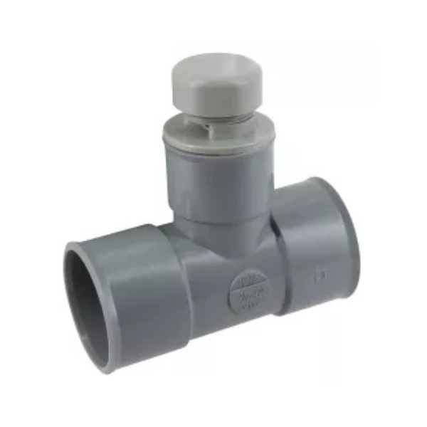 Té Anti-vide PVC à Coller Femelle-Femelle NF Nicoll ATVH Gris, ⌀40mm