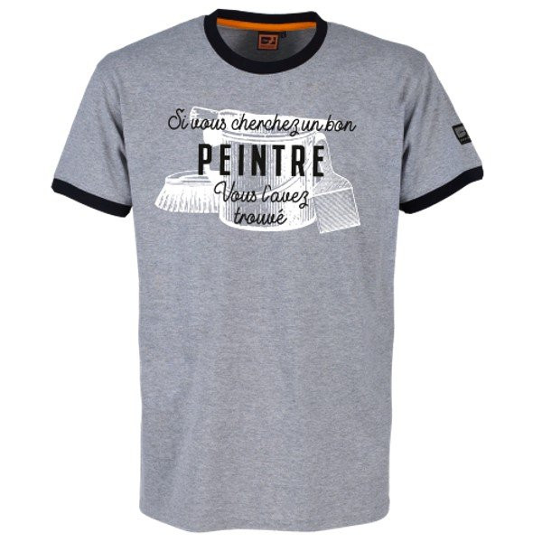 Tee-shirt Bosseur Peintre Gris-chiné 