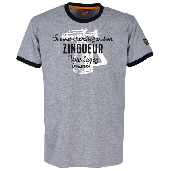 Tee-shirt Bosseur Zingueur Gris-chiné
