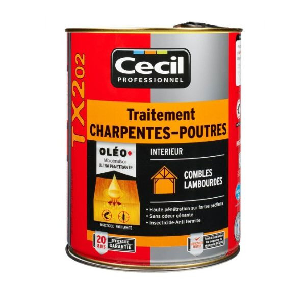 Traitement Insecticide Antitermite Charpente et Poutre Cecil TX202 5L