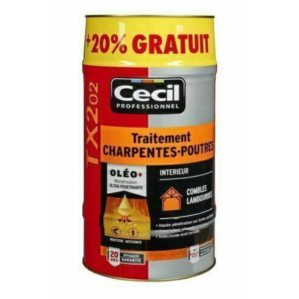 Traitement Insecticide Antitermite Charpente et Poutre Cecil TX202 25L