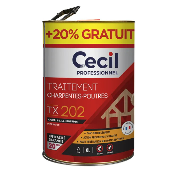 Traitement Insecticide Antitermite Charpente et Poutre Cecil TX202 5L