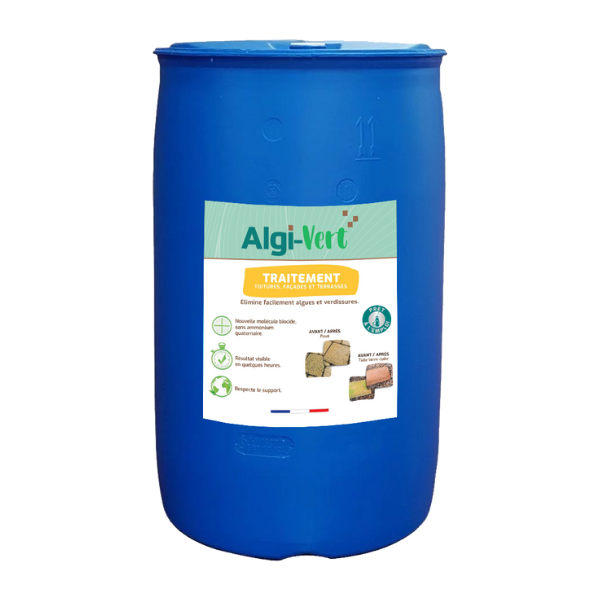 Traitement pour Toitures, Façades, Terrasses Algi-Vert, Fût de 200L