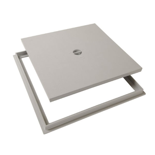 Tampon de sol PVC 40 x 40 cm Nicoll TRC40 gris clair avec cadre