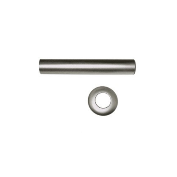 Tube de Raccordement mural +Rosace pour Siphon Herbeau Nickel Brillant