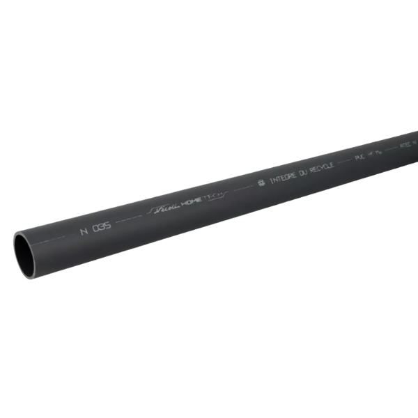 Tube PVC Batiment à Coller NF Nicoll Hometech® Anthracite 2m, ⌀50mm