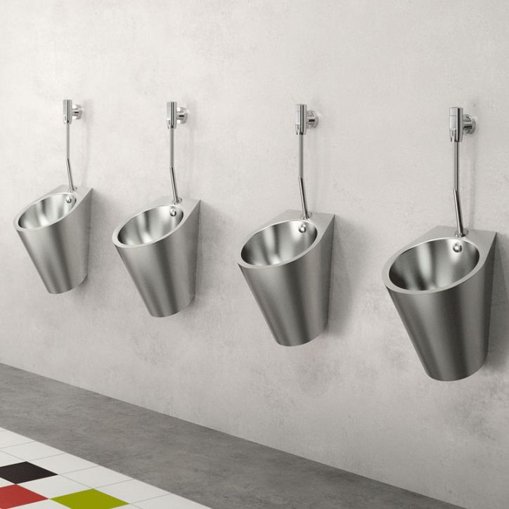 Urinoir suspendu Inox 304 Delabie Fino Poli satiné 135110 Alim haut