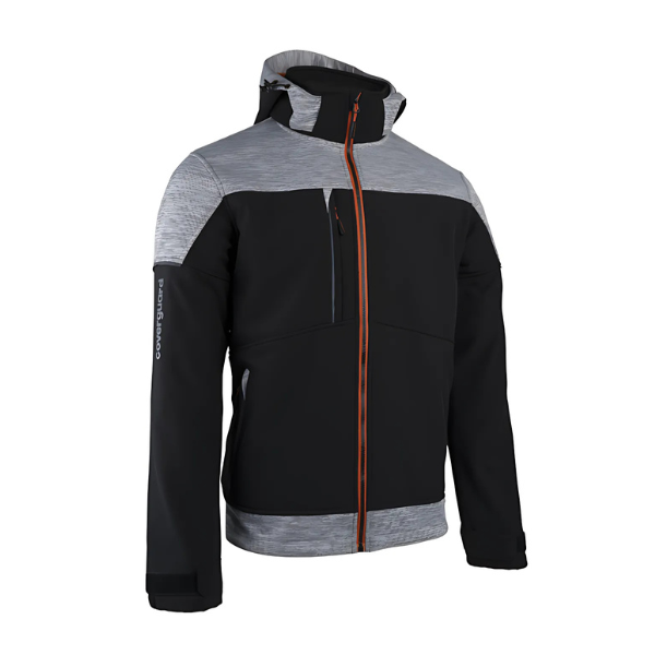 Veste de Travail Softshell Coverguard Banjo Noir/Gris Chiné