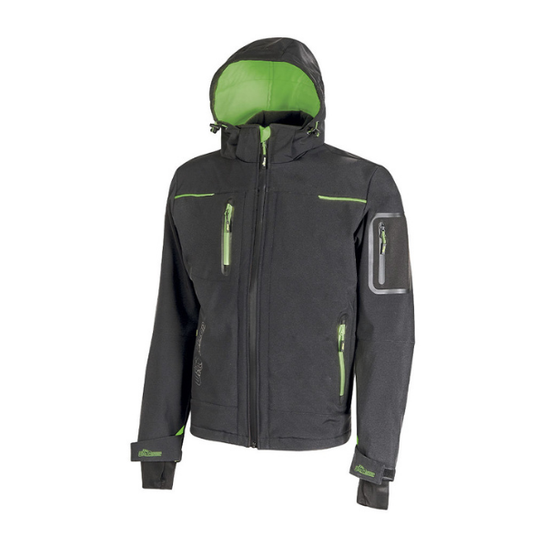 Veste Softshell à Capuche U-Power Space Asphalt Grey Green