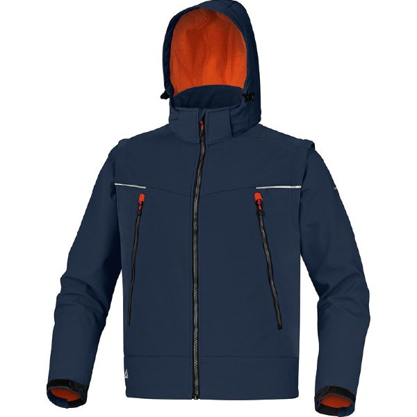 Veste Softshell Zippé DeltaPlus ORSA Marine-Orange