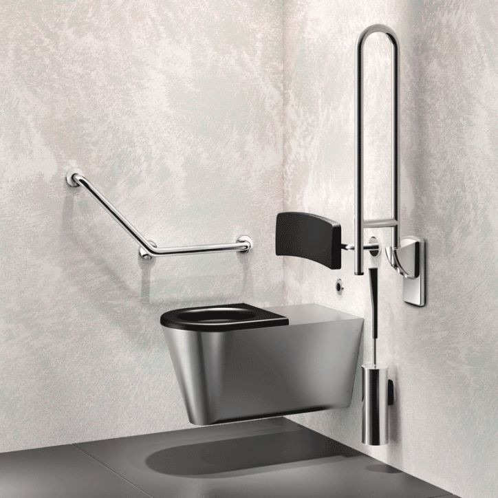 WC suspendu PMR Inox 304 Delabie 700 S Noir mat 110710BK