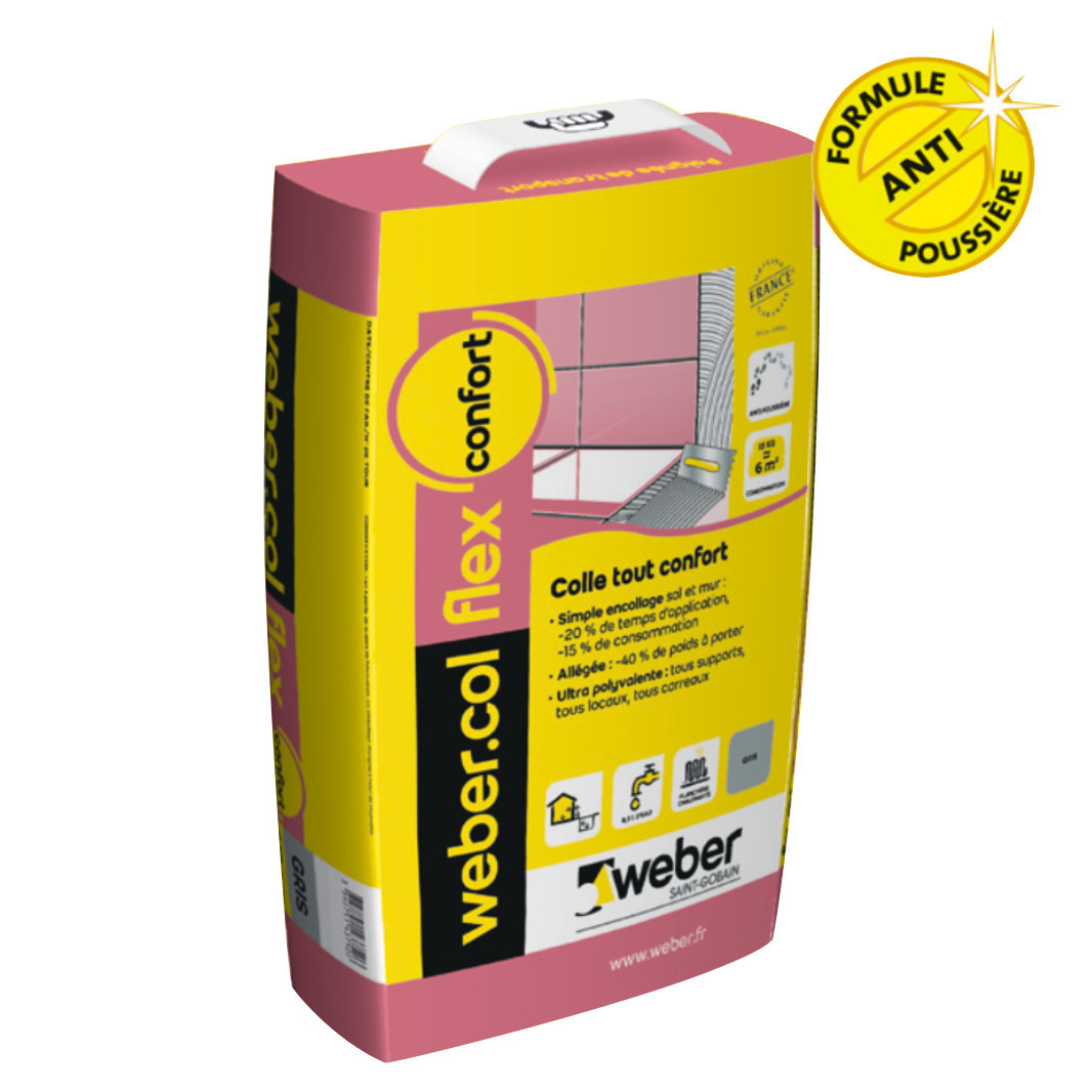 Colle Blanc Carrelage Weber Col Flex Confort 15kg Materiauxnet Com