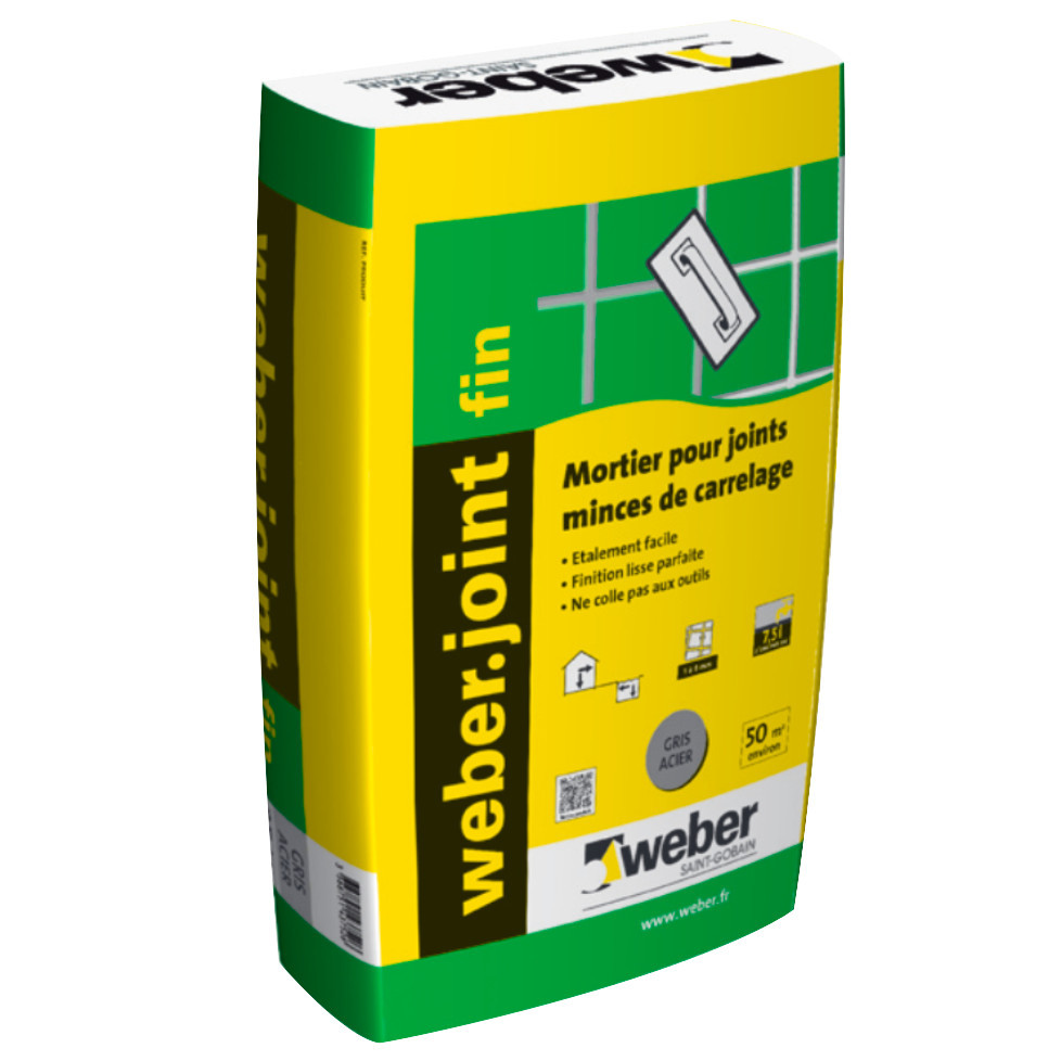 Mortier Joint Mince Gris Ciment Pour Mur Weberjoint Fin 5 Kg