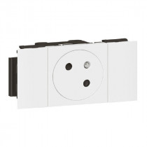 Prise de Courant 2P+T Legrand Surface Soluclip 2 Modules Blanc 077101L