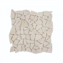 Mosaïque Crême Marbre Mixte 1038, Plaque 30,5 x 30,5 x 1 cm