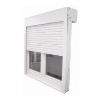 Fenêtre PVC 2 vantaux avec volet intégré, 145 x 100 cm