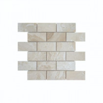 Mosaïque Beige Poli Marbre Droit 1042, Plaque 30,5 x 30,5 x 1 cm