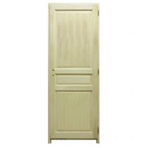 Bloc porte bois exotique 3 panneaux, 204x83cm, gauche traverse droite