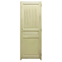 Bloc porte bois exotique 3 panneaux, 204x73cm, gauche traverse droite
