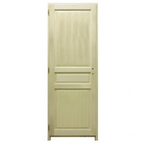 Bloc porte bois exotique 3 panneaux, 204x83cm, droite traverse droite