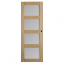 Porte intérieure Quartzo chêne 4 carreaux 204x83 cm, rive droite