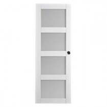 Porte intérieure Quartzo 4 carreaux blanc, 204x83 cm, rive droite