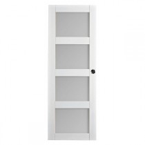 Porte intérieure Quartzo 4 carreaux blanc, 204x73 cm, rive droite