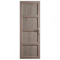 Porte intérieure Quartzo chêne grisé 4 panneaux 204x83 cm, rive droite