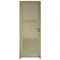 Bloc porte bois exotique clair 3 pnx 204x73 cm, droite traverse droite