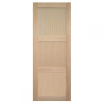 Porte intérieure bois exotique clair 3 panneaux 204x73 cm, rive droite