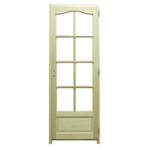 Bloc porte bois exotique 8 crx, 204x83 cm, gauche chapeau gendarme