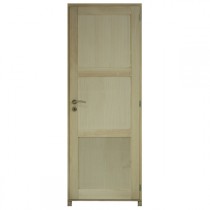 Bloc porte bois exotique clair 3 pnx 204x83 cm, gauche traverse droite