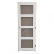 Bloc porte Quartzo 4 carreaux blanc, 204x73 cm, gauche 