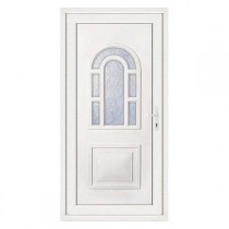 Porte d'entrée pvc LILOU blanche, poussant gauche, 215 x 90 cm