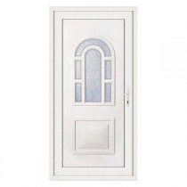 Porte d'entrée pvc LILOU blanche, poussant gauche, 215 x 90 cm