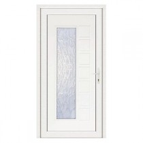 Porte d'entrée pvc JULIE blanche, poussant gauche, 215 x 90 cm