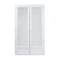 Porte Fenêtre PVC 2 Vantaux 215 x 120 cm Blanc