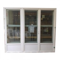 Porte fenêtre 3 vantaux en PVC, 215 x 210