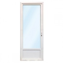 Porte Fenêtre PVC 1 Vantail 215 x 80 cm Blanc, Tirant Droit