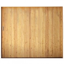 Porte de garage coulissante en bois sans hublots 200x240cm